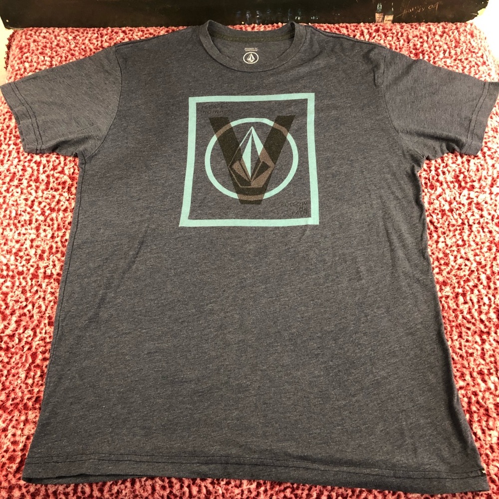 Preowned Volcom Modern Fit Logo Graphic T-Shirt Men’s XL Heather Gray